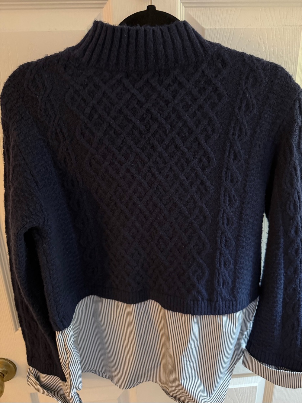 Bloomingdales Aqua Twofer Sweater Navy